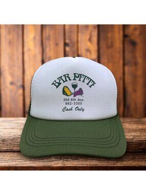 Bar Pitti Italian Restaurant Unisex Trucker Hat Olive NYC Greenwich Village